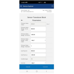 Foundation Fieldbus (FF) Communicator App, Android